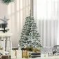 Árbol de Navidad Artificial 120 cm con Nieve Ignífugo con 200 Ramas Decoración Navideña para Interiores Verde