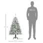 Árbol de Navidad Artificial 120 cm con Nieve Ignífugo con 200 Ramas Decoración Navideña para Interiores Verde