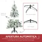 Árbol de Navidad Artificial 120 cm con Nieve Ignífugo con 200 Ramas Decoración Navideña para Interiores Verde