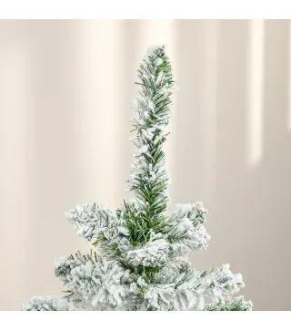 Árbol de Navidad Artificial 120 cm con Nieve Ignífugo con 200 Ramas Decoración Navideña para Interiores Verde