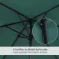 Sombrilla de Jardín, Ø260x235 cm, Parasol de Jardín Reclinable con Manivela, Poste Desmontable de Aluminio y 6 Varillas de Metal