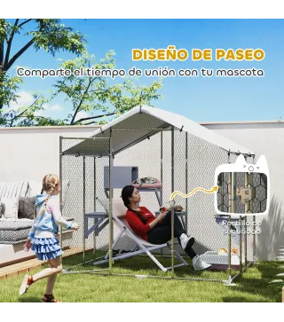 Jaula Grande para Gatos Exterior con 2 Casitas 7 Plataformas para Saltar Cubierta Impermeable y Anti-UV 240x193x195 cm