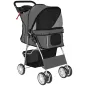 Carrito para Perros Pequeños con Cesta de Almacenaje Portavasos Ruedas y Cojín Lavable 77x44x102 cm Gris Oscuro
