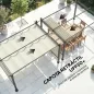 Pérgola de Jardín 4x3 m con Cortinas Enrollables Automáticas y Techo Retráctil Cenador de Jardín con UPF50+ Crema