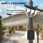 Pérgola de Jardín 4x3 m con Cortinas Enrollables Automáticas y Techo Retráctil Cenador de Jardín con UPF50+ Crema
