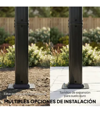 Pérgola de Jardín 4x3 m con Cortinas Enrollables Automáticas y Techo Retráctil Cenador de Jardín con UPF50+ Crema