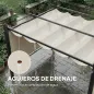 Pérgola de Jardín 4x3 m con Cortinas Enrollables Automáticas y Techo Retráctil Cenador de Jardín con UPF50+ Crema