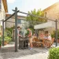 Pérgola de Jardín 4x3 m con Cortinas Enrollables Automáticas y Techo Retráctil Cenador de Jardín con UPF50+ Crema