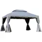 Cenador de Jardín 4x3m Pabellón de Jardín Gazebo con Doble Techo Estructura de Aluminio UPF50+ para Exterior Gris Cenador de Jardín 4x3m Pabellón de Jardín Gazebo con Doble Techo Estructura de Aluminio UPF50+ para Exterior Gris
