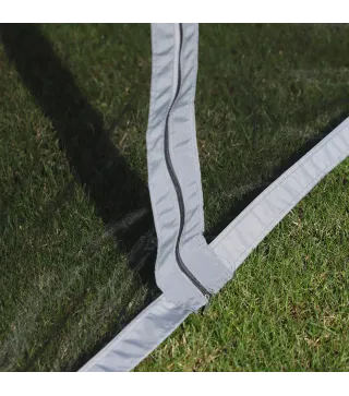 Cenador de Jardín 4x3m Pabellón de Jardín Gazebo con Doble Techo Estructura de Aluminio UPF50+ para Exterior Gris