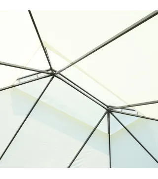 Cenador de Jardín 4x3m Pabellón de Jardín Gazebo con Doble Techo Estructura de Aluminio UPF50+ para Exterior Crema