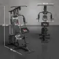Máquina de Musculación con Pesas Ajustables de 45 kg Prensa de Pecho y Piernas Polea 135x103x210 cm Negro