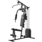 Máquina de Musculación con Pesas Ajustables de 45 kg Prensa de Pecho y Piernas Polea 135x103x200 cm Negro