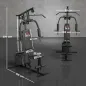 Máquina de Musculación con Pesas Ajustables de 45 kg Prensa de Pecho y Piernas Polea 135x103x200 cm Negro