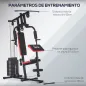 Máquina de Musculación con Pesas Ajustables de 65 kg Prensa de Pecho y Piernas Polea 135x103x210 cm Negro