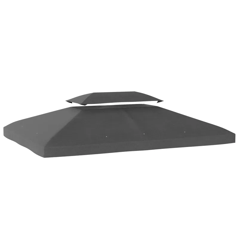 Toldo de Recambio 4x3 m con Techo Doble Orificios de Drenaje y Protección UV Solo Toldo NO Incluye Marco Gris Toldo de Recambio 4x3 m con Techo Doble Orificios de Drenaje y Protección UV Solo Toldo NO Incluye Marco Gris