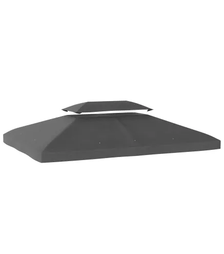 Toldo de Recambio 4x3 m con Techo Doble Orificios de Drenaje y Protección UV Solo Toldo NO Incluye Marco Gris