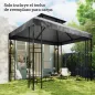 Toldo de Recambio 4x3 m con Techo Doble Orificios de Drenaje y Protección UV Solo Toldo NO Incluye Marco Gris