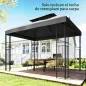 Toldo de Recambio 4x3 m con Techo Doble Orificios de Drenaje y Protección UV Solo Toldo NO Incluye Marco Gris Oscuro