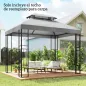 Toldo de Recambio 4x3 m con Techo Doble Orificios de Drenaje y Protección UV Solo Toldo NO Incluye Marco Gris Claro