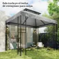 Toldo de Recambio 4x3 m con Techo Doble Orificios de Drenaje y Protección UV Solo Toldo NO Incluye Marco Gris Claro