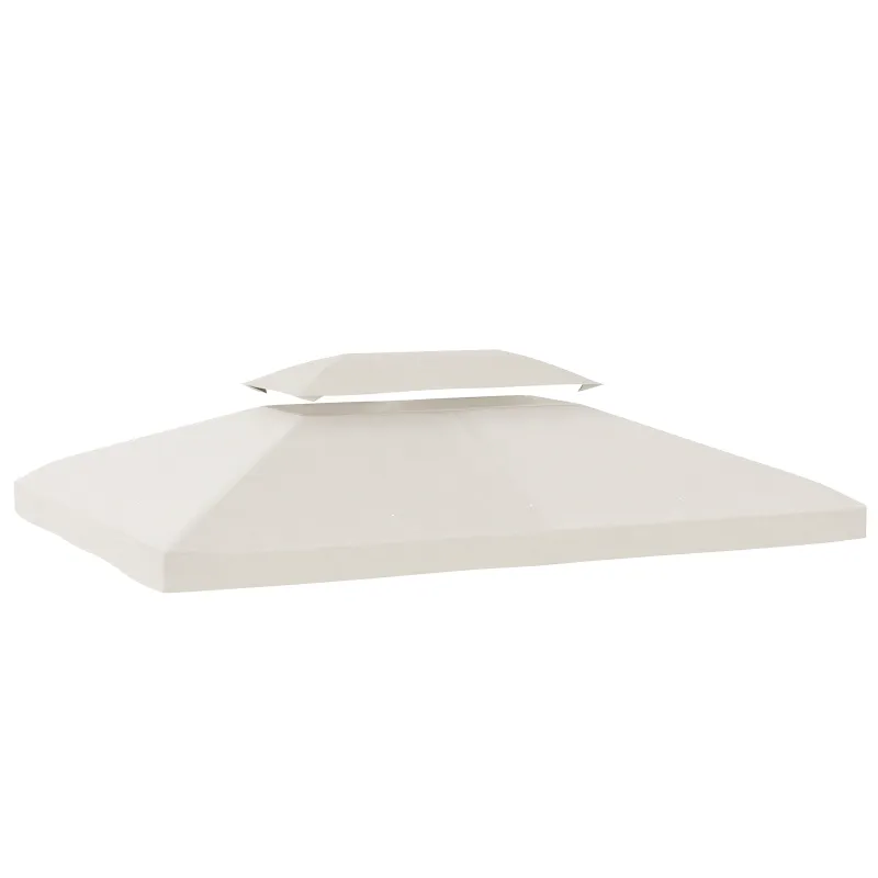 Toldo de Recambio 4x3 m con Techo Doble Orificios de Drenaje y Protección UV Solo Toldo NO Incluye Marco Crema