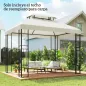 Toldo de Recambio 4x3 m con Techo Doble Orificios de Drenaje y Protección UV Solo Toldo NO Incluye Marco Crema