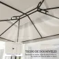 Toldo de Recambio 4x3 m con Techo Doble Orificios de Drenaje y Protección UV Solo Toldo NO Incluye Marco Crema