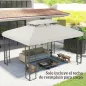 Toldo de Recambio 4x3 m con Techo Doble Orificios de Drenaje y Protección UV Solo Toldo NO Incluye Marco Crema