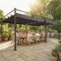 Pérgola de Jardín 6x3 m con Techo Retráctil Protección UPF50+ Drenaje Cenador de Jardín para Patio Exterior Gris Oscuro