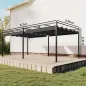 Pérgola de Jardín 6x3 m con Techo Retráctil Protección UPF50+ Drenaje Cenador de Jardín para Patio Exterior Gris Oscuro