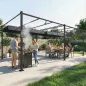 Pérgola de Jardín 6x3 m con Techo Retráctil Protección UPF50+ Drenaje Cenador de Jardín para Patio Exterior Gris Oscuro