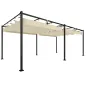 Pérgola de Jardín 6x3 m con Techo Retráctil Protección UPF50+ Drenaje Cenador de Jardín para Patio Exterior Crema