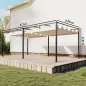 Pérgola de Jardín 6x3 m con Techo Retráctil Protección UPF50+ Drenaje Cenador de Jardín para Patio Exterior Crema