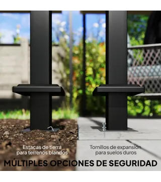 Pérgola de Jardín 6x3 m con Techo Retráctil Protección UPF50+ Drenaje Cenador de Jardín para Patio Exterior Crema