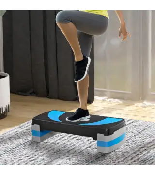 Step de Aeróbic, Step para Fitness Antideslizante con Altura Regulable 3 Niveles de 10/15/20 cm, Tabla Plataforma Stepper para E