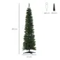 Árbol de Navidad Artificial Estrecho 180 cm con 390 Ramas y Base Desmontable Fácil de Montar Verde