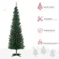 Árbol de Navidad Artificial Estrecho 180 cm con 390 Ramas y Base Desmontable Fácil de Montar Verde