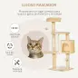 Árbol para gatos Rascador Grande con Plataformas Casetas Bolas de Juego 114cm Cubierto de Felpa Beige