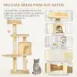 Árbol para gatos Rascador Grande con Plataformas Casetas Bolas de Juego 114cm Cubierto de Felpa Beige