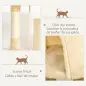 Árbol para gatos Rascador Grande con Plataformas Casetas Bolas de Juego 114cm Cubierto de Felpa Beige