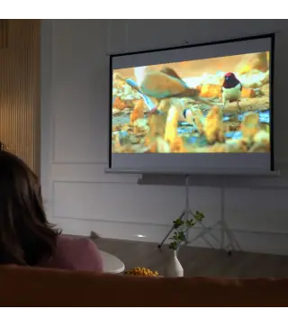 Pantalla de Proyector Manual con Soporte 84 Pulgadas Pantalla de Proyección Portátil Formato 4:3 para Interior y Exterior Cine e