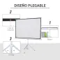 Pantalla de Proyector Manual con Soporte 84 Pulgadas Pantalla de Proyección Portátil Formato 4:3 para Interior y Exterior Cine e