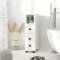 Armario de Baño con Ruedas Mueble Auxiliar para Baño con Estante Abierto Puerta y Cajón 18x30x68,5 cm Blanco