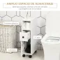 Armario de Baño con Ruedas Mueble Auxiliar para Baño con Estante Abierto Puerta y Cajón 18x30x68,5 cm Blanco
