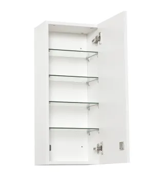 Botiquín de Pared de Primeros Auxilios 5 Niveles con Estantes Ajustables de Vidrio Cerradura Llaves 30x20x70 cm Blanco