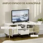 Mueble de TV con Cajón y 2 Puertas para Televisores de hasta 50" 110x40x50 cm Blanco y Madera Natural