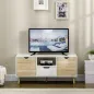 Mueble de TV con Cajón y 2 Puertas para Televisores de hasta 50" 110x40x50 cm Blanco y Madera Natural