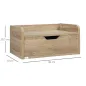 Set de 2 Mesitas de Noche de Pared Mesillas Flotantes con 1 Cajón para Dormitorio Habitación 40x30x19,5 cm Natural
