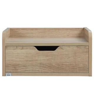 Set de 2 Mesitas de Noche de Pared Mesillas Flotantes con 1 Cajón para Dormitorio Habitación 40x30x19,5 cm Natural